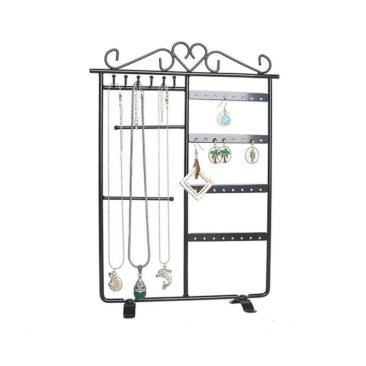 Metal Earrings Display Ear Studs Necklace Chain Jewelry Display Storager Holder Stand Organizer Rack