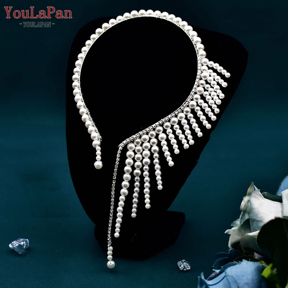 TOPQUEEN Elegant Crystal Woman Necklace Bridal Clavicle Chain Choker Wedding Party Diamante Brides Jewelry Anniversary Gift HN01