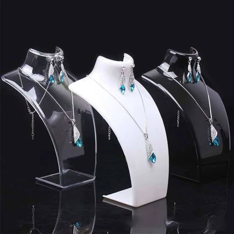 1PCS Jewelry Display Fashion Model Necklace Mannequin Pendant Earring Showing Stand Plastic Jewellry Bust Cases